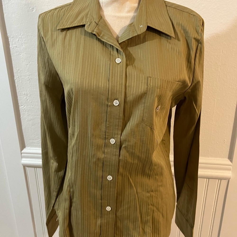 Olive Green Button-Up Shirt